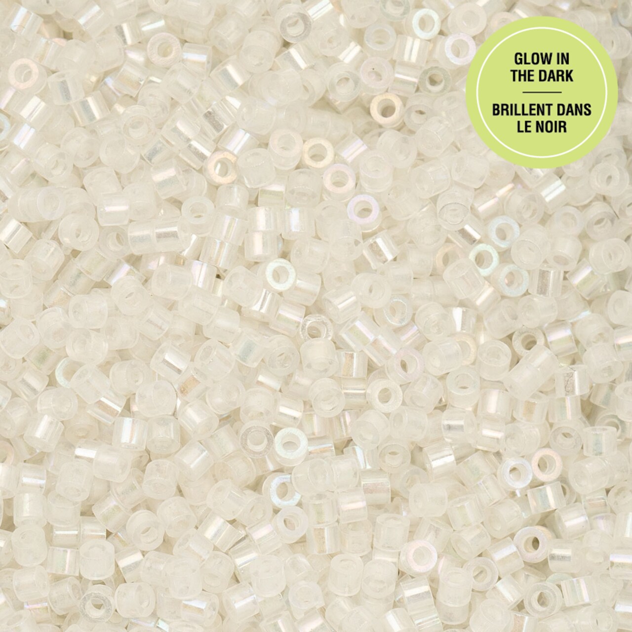 John Bead Glow in Dark Cylin Beads 11/0 Glass Cylindrical Seed Beads, 25g